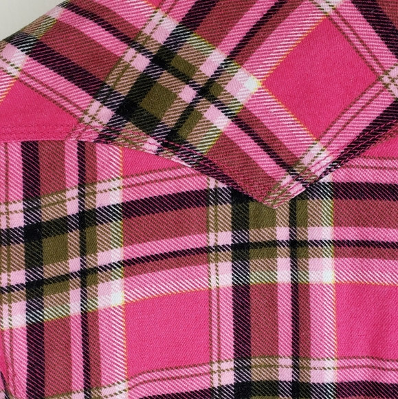 Lucky Brand Hot Pink Flannel Shirt - Picture 3 of 6